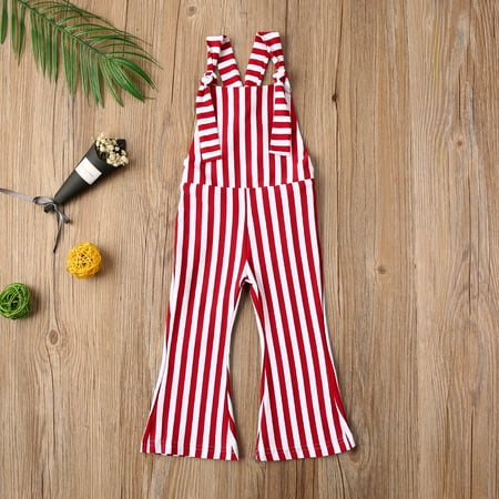 

Sunisery Toddler Kids Baby Girl Stripes Bell-Bottom Jumpsuit Romper Overalls Pants Outfits