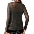 thumbnail image 6 of ZXSXSY Glitter Star Sheer Mesh Top for Women Short Long Sleeve Sexy Shirt See Through Clubwear Sparkly Tee Slim Blouse, 6 of 7