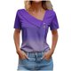 thumbnail image 2 of Fiudx Camisas de Mujer Top Informal de Primavera y Verano de Manga Corta con Cuello En V para Mujer, 2 of 5