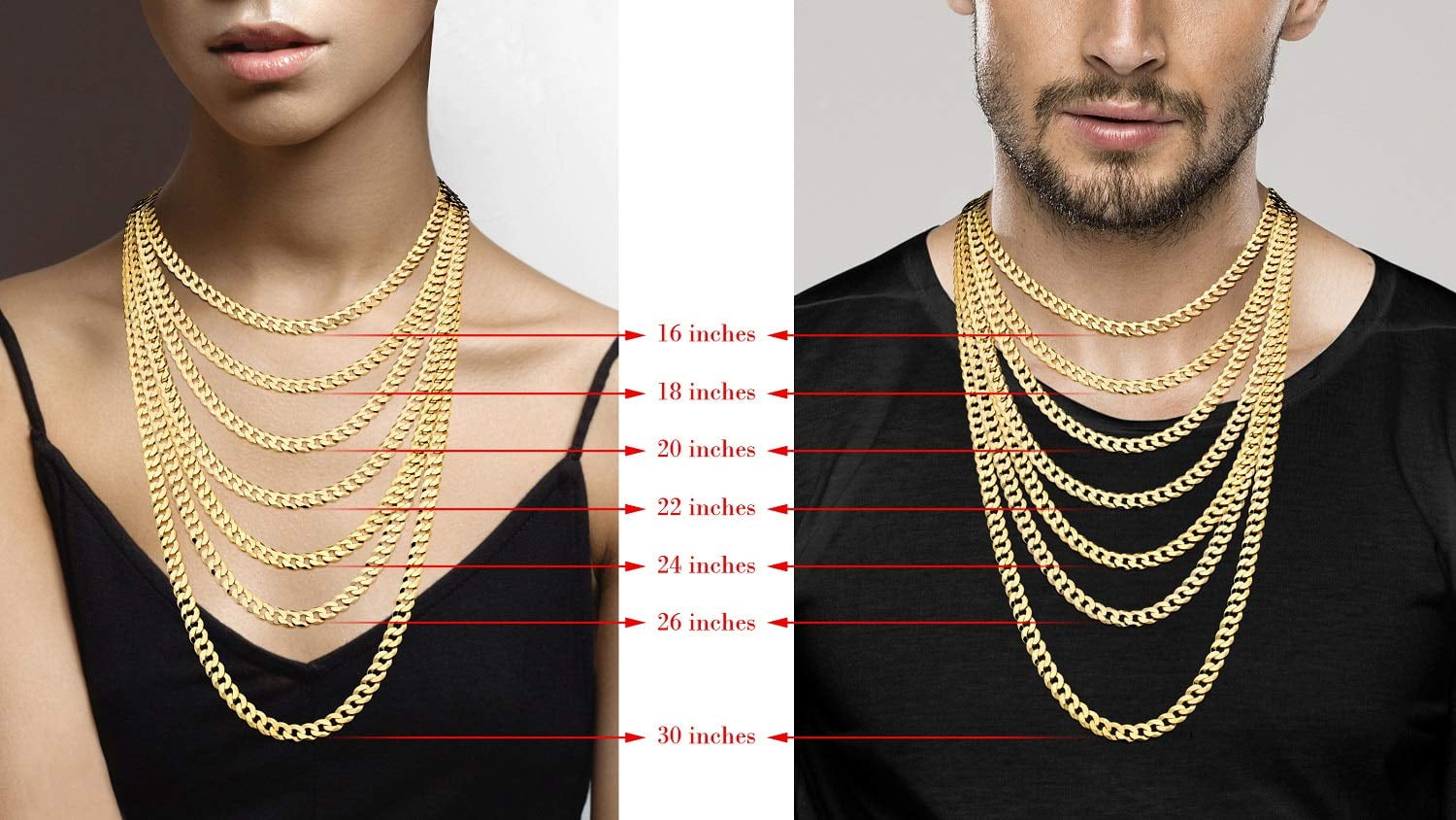 Miabella Solid 18K Gold Over Sterling Silver Italian 7mm Diamond-Cut Cuban Link Curb Chain Necklace for Men Women (Length 24 Inches)