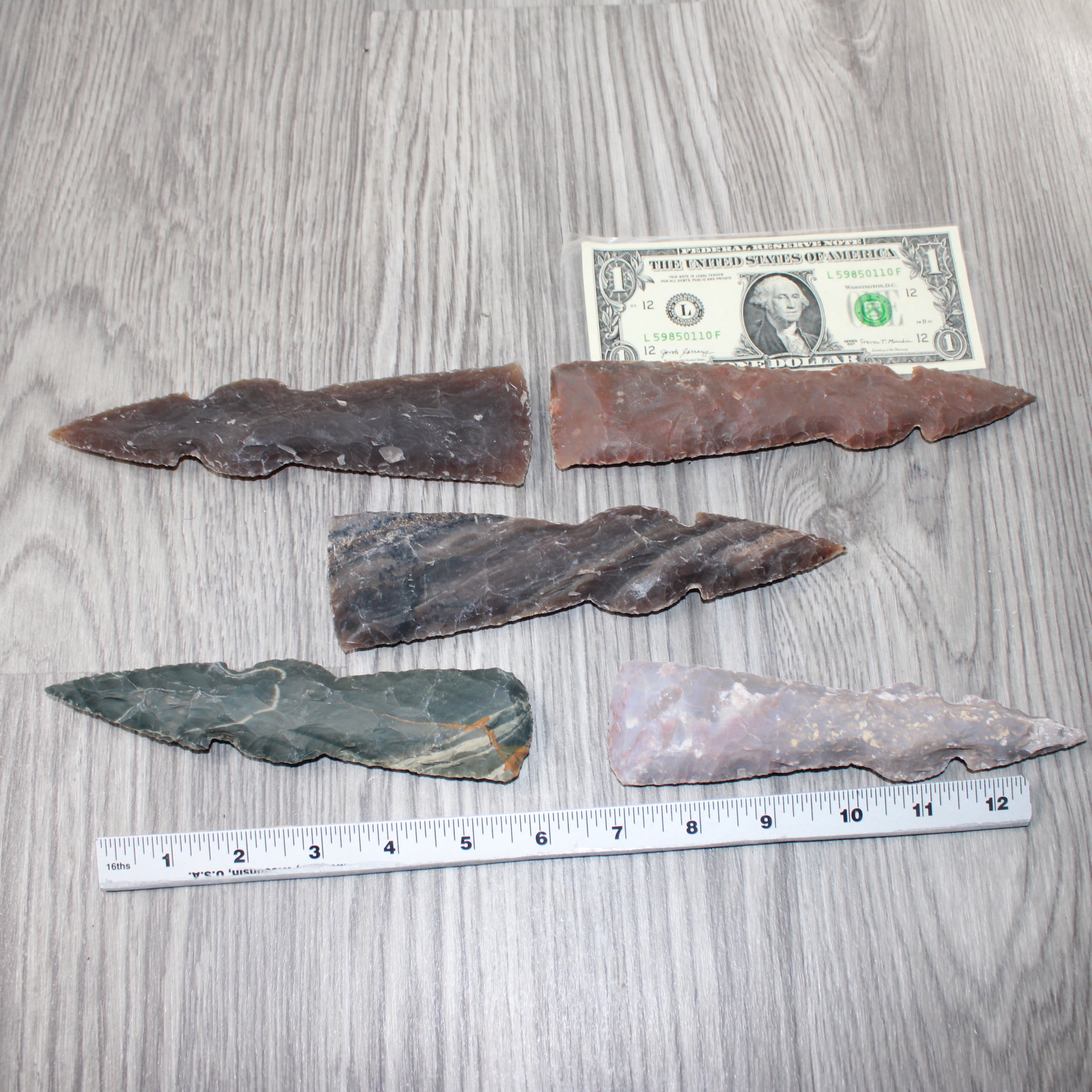 5 Stone Ornamental Tomahawk Heads  #5264    Agate Jasper Axe Hatchet Ax