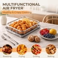thumbnail image 6 of Walchoice Air Fryer Basket for Oven, Stainless Steel Air Fryer Pans and Trays Set of 2, Nonstick Crisper Tray for Turkey French Fries Chicken, Dishwasher Safe (10” x 8”, Silver), 6 of 8