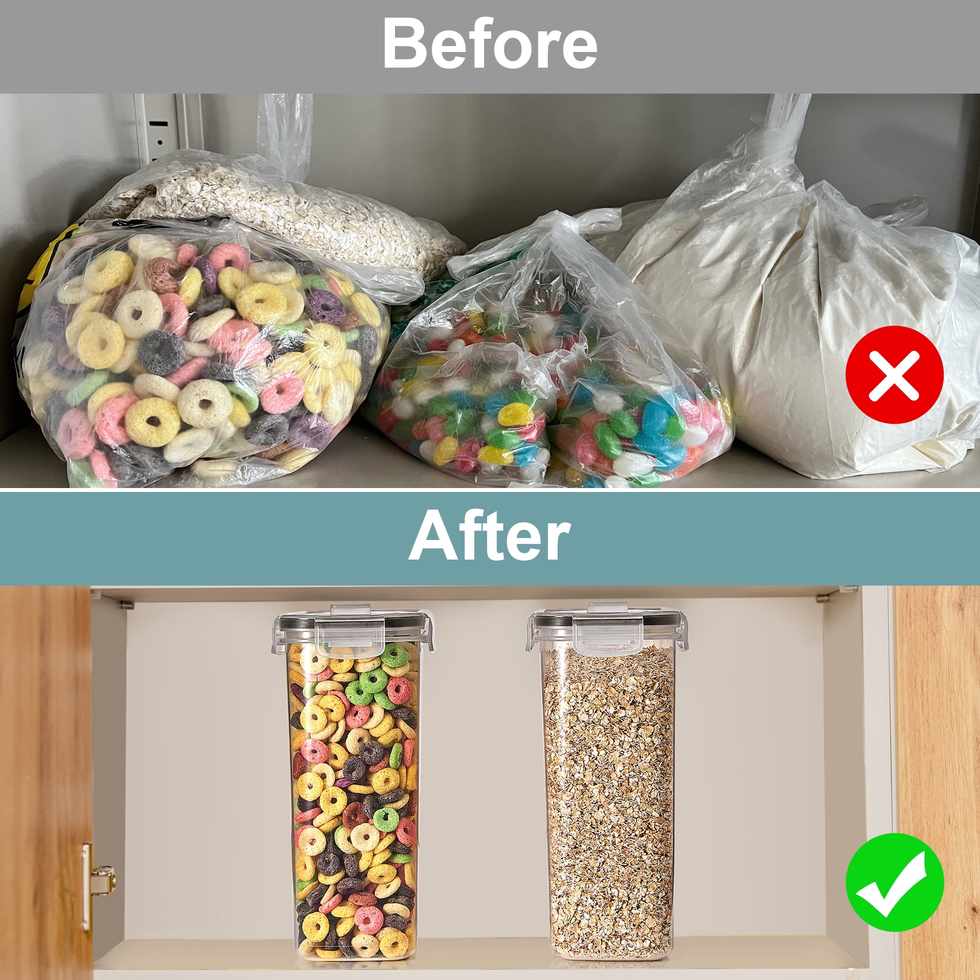 Sorbus Clear Plastic Cereal Dispenser, 17 Cups, Airtight Lid Food Storage Containers with Pour Spout
