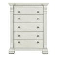 thumbnail image 2 of Furniture of America Byrne Wood Dovetail 5-Drawer Chest in White, 2 of 5