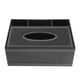 thumbnail image 2 of Caja de pañuelos rectangular de cuero sintético, funda para porta pañuelos, dispensador de servilletas de papel Tejido negro S, 2 of 9