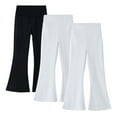thumbnail image 1 of StSilkitty 3 Pack Girls Flared Leggings Solid Color Stretch Bell Bottom Yoga Pants Lightweight Soft Flare Trousers, 1 of 9