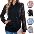 thumbnail image 4 of Sudaderas Con Cordón, Color Liso, Sudaderas Con Capucha Informales Para Mujer, Encaje De Ganchillo, Cómodas Sueltas Para Otoño E Invierno ANGGREK Otros, 4 of 6