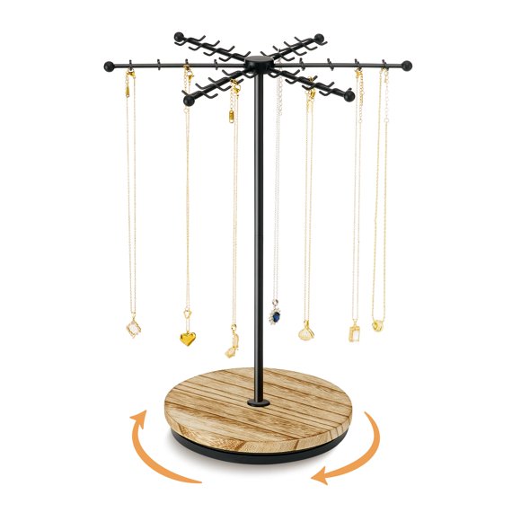 Soporte para collares y joyas Poyilooo, giratorio, 48 ganchos