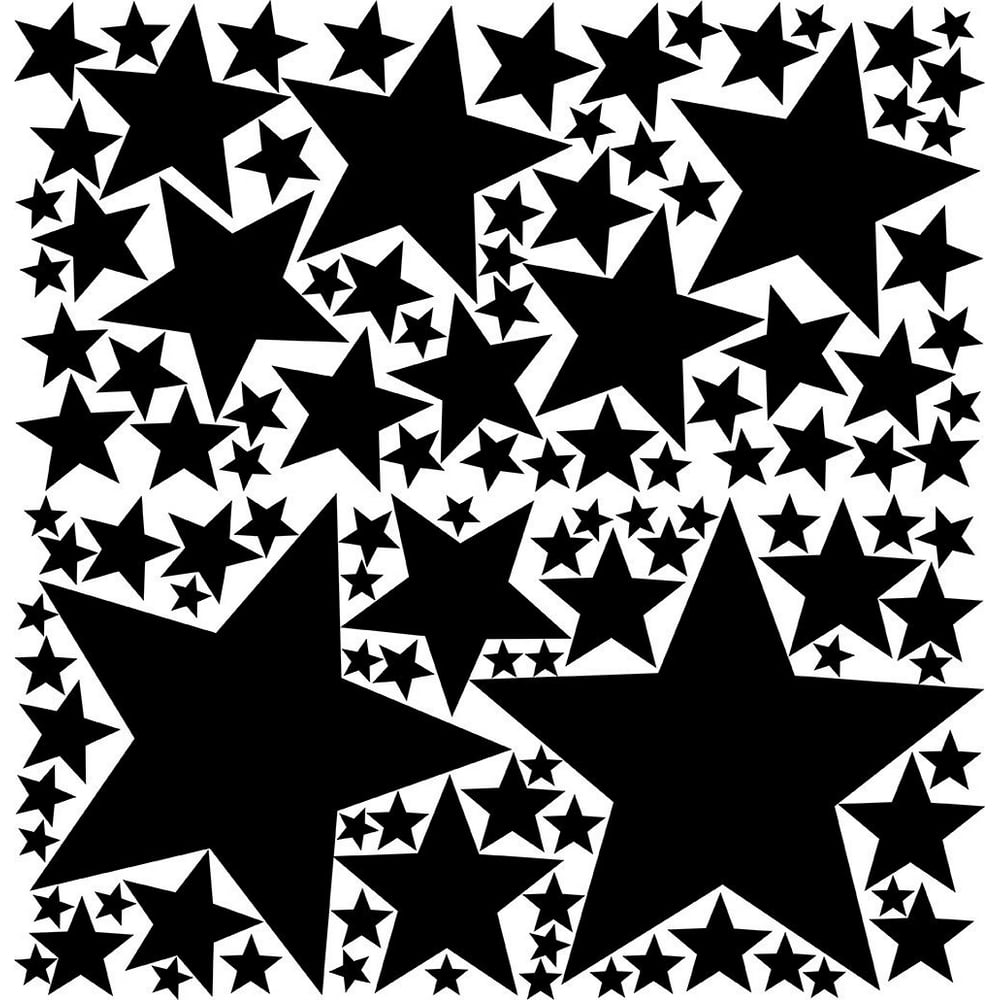 119 Peel & Stick Removable Wall Decals Stars, Black, 119 total 1 x 12.25 in., 1 x 11.25 in., 1