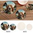 thumbnail image 4 of Coolnut Funny Dogs Round Woven Potholders Set Trivets for Hot Dishe Heat Resistant Non-Slip Trivets for Cooking and Baking Kitchen Home Decor, 4 of 7