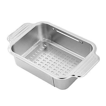 

Fovolat Over The Sink Strainer Collapsible Stainless Steel Sink Drain Strainer Basket Strainer Basket Wash Tray for Fruits Vegetables Cooked Pasta Dishes Plates high quality