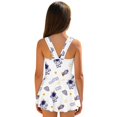 thumbnail image 2 of Tutolipy Sleeveless Bathing Suit, Astronaut Pattern Girls Beach Swimsuit, Back Strap Skirted Bathing Suit Girls Swim Dress for Vacation Size 6-7 Years, 2 of 8
