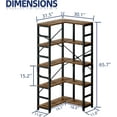 thumbnail image 3 of NUMENN 5 Tier Corner Bookshelf, Modern Corner Bookcase, Large Open Shelf Bookcase, Tall Bookshelves Storage Display Rack for Bedroom, Living Room and Home Office, Vintage, 3 of 7