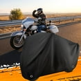 thumbnail image 3 of Motorcycle Cover Waterproof Sun with Lock-Holes & Storage Bag Heavy Duty Material, Fits up to 104" Harley Davison and All Motors (Black-XL-96 inch), 3 of 8