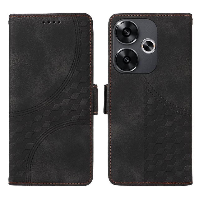 Funda GANGXUN para Xiaomi Poco F6 con diseño acolchado elegante, cuero PU, protección total y ajuste preciso