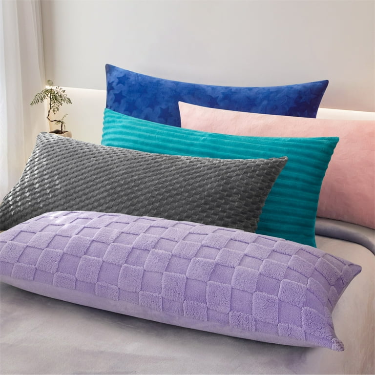 Your Zone Lilac Bud Checkerboard Plush Body Pillow, 19 Your Zone Lilac Bud Checkerboard Plush Body Pillow, 19