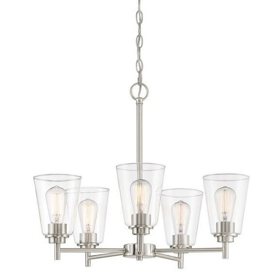 95785-SP Designers Fountain Westin - Five Light Chandelier-Satin Platinum Finish    -Traditional Installation