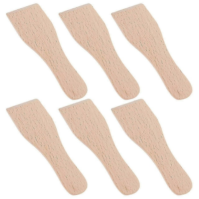 6 Pcs Spatulas Nonstick Cookware Gingerbread Spatula Non Stick Spatula Wooden Raclette Spatula Kitchen Frosting Knives