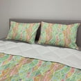 thumbnail image 2 of Colorful Comforter & Sham Bedding Set, Colorful Floral Composition with Fresh Foliage Leaves and Doodle Style Petals, 3 pcs Duvet Set Microfiber Filling Quilt, 5 Sizes, Multicolor, by Ambesonne, 2 of 4