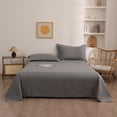 thumbnail image 1 of Feltree 3-Piece Solid Color Sheet Set with Pillowcases - Washable Polyester Bedding - Soft, Fade-Resistant, and Easy Care for A Comfortable Sleep, 1 of 7