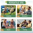 thumbnail image 7 of 2 Pack Compact Camping Chairs Portable Folding for Outside with Carry Bag Lightweight Moon Chairs for Travel Picnic Hiking Beach Fishing, 600D Oxford, Supports 330lbs(Green, Black), 7 of 7