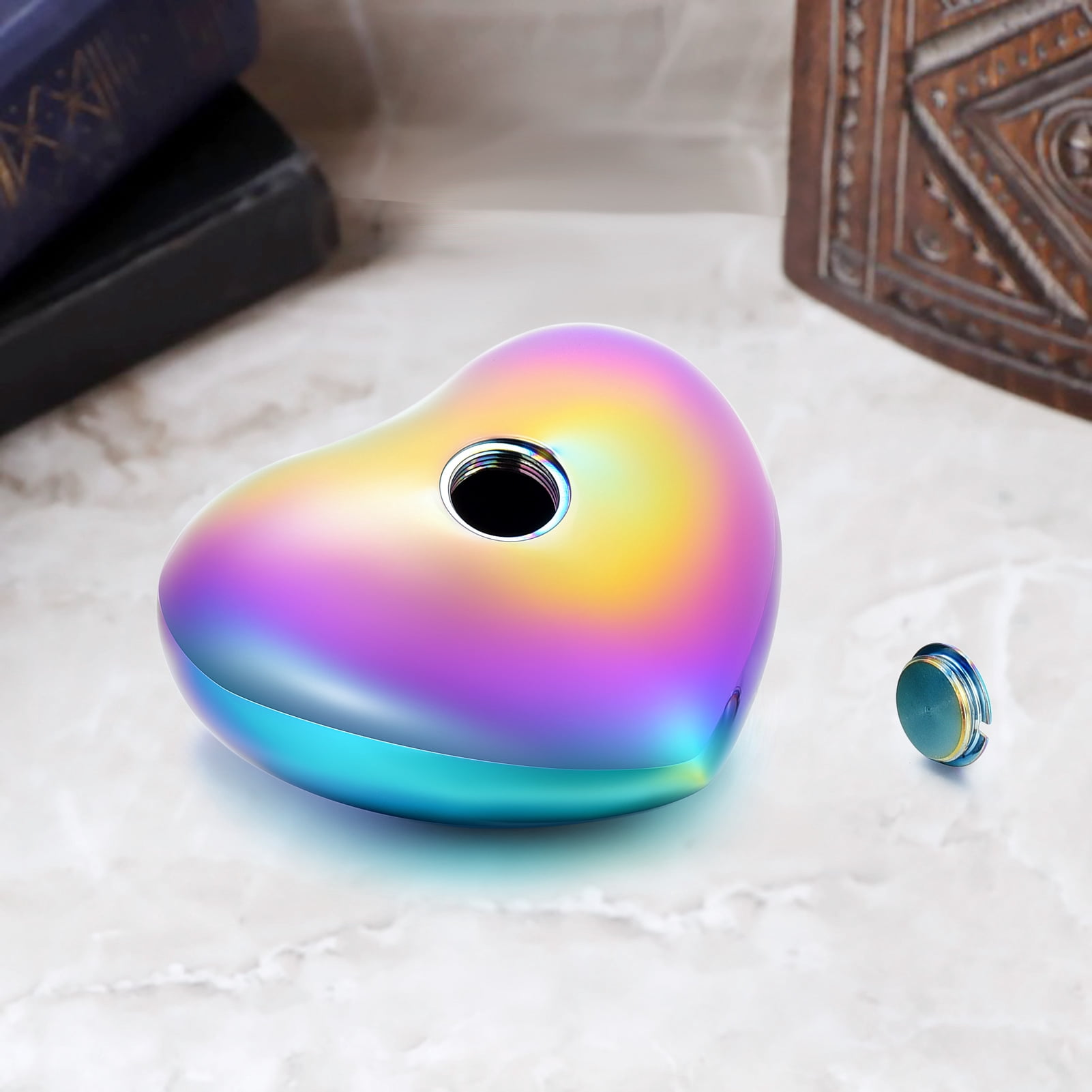 Heart Keepsake Urn - For Human Ashes Mini Urn with Box & Stand  Heart Shaped Urn Memorial Small Keepsake Urn Handcrafted Small Memorial Urn for Ashes