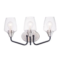 Maxim 26122CLBKSN 18 in. Goblet Three-Light Bath Vanity Wall Light, Black & Satin Nickel