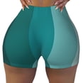 thumbnail image 2 of Fotbe Teal Color Shorts Sin Costuras – Shorts Deportivos de Cintura Alta para Mujer, Elásticos para Gimnasio, Yoga, Running o Ciclismo-Medium, 2 of 8