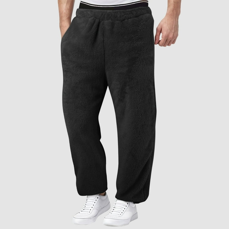 YUHAOTIN Joggers Pants Man Men's Warm Pajamas Sweatpants Diamond Quilted  Warm Casual Pants Lined Sweatpants Joggers Pants Workout High Mid Waisted