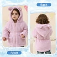 thumbnail image 5 of Kids Girls Winter Warm Coats Jacket Clothes Outwear Overcoat Ear Hooded Faux Fur Thicken Fleece Toddler, 5 of 5