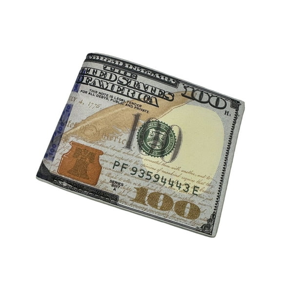 Funny Wallet For Boys Men PU Leather Money Bag Novelty Gift Teens Students Purse Women Male Coin Pouch 100dollar Pattern Wallet