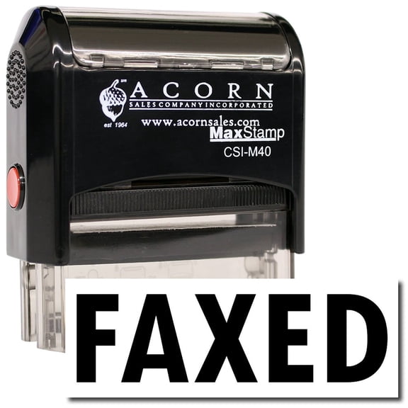 Large Self-Inking Faxed Stamp with Mint Green Ink