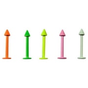 Pack of 5 Neon Enamel Coated Surgical Steel Spike Labret 16g 8mm