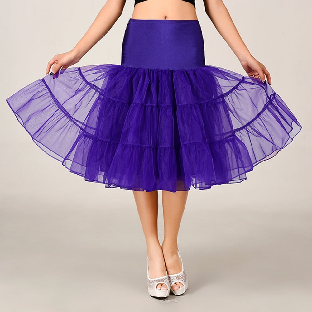Vintage Women Petticoat Skirt Crinoline Tutu Underskirt Elastic Waist A ...