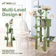thumbnail image 3 of CAPHAUS Cactus Cat Tree for Indoor Cats, Cute 70-Inch Cat Climbing Play Tower with Top Perch for Large Cats Kittens, Multi-Level Cat Activity Tree with Scratching Posts, Hammock, Cat Cave Condo, 3 of 8