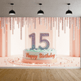 thumbnail image 5 of Glitter Design 15th Birthday Banner Decorative Sparkling Birthday Backdrop for Teenage Birthday Celebration Party Decor, 5 of 7