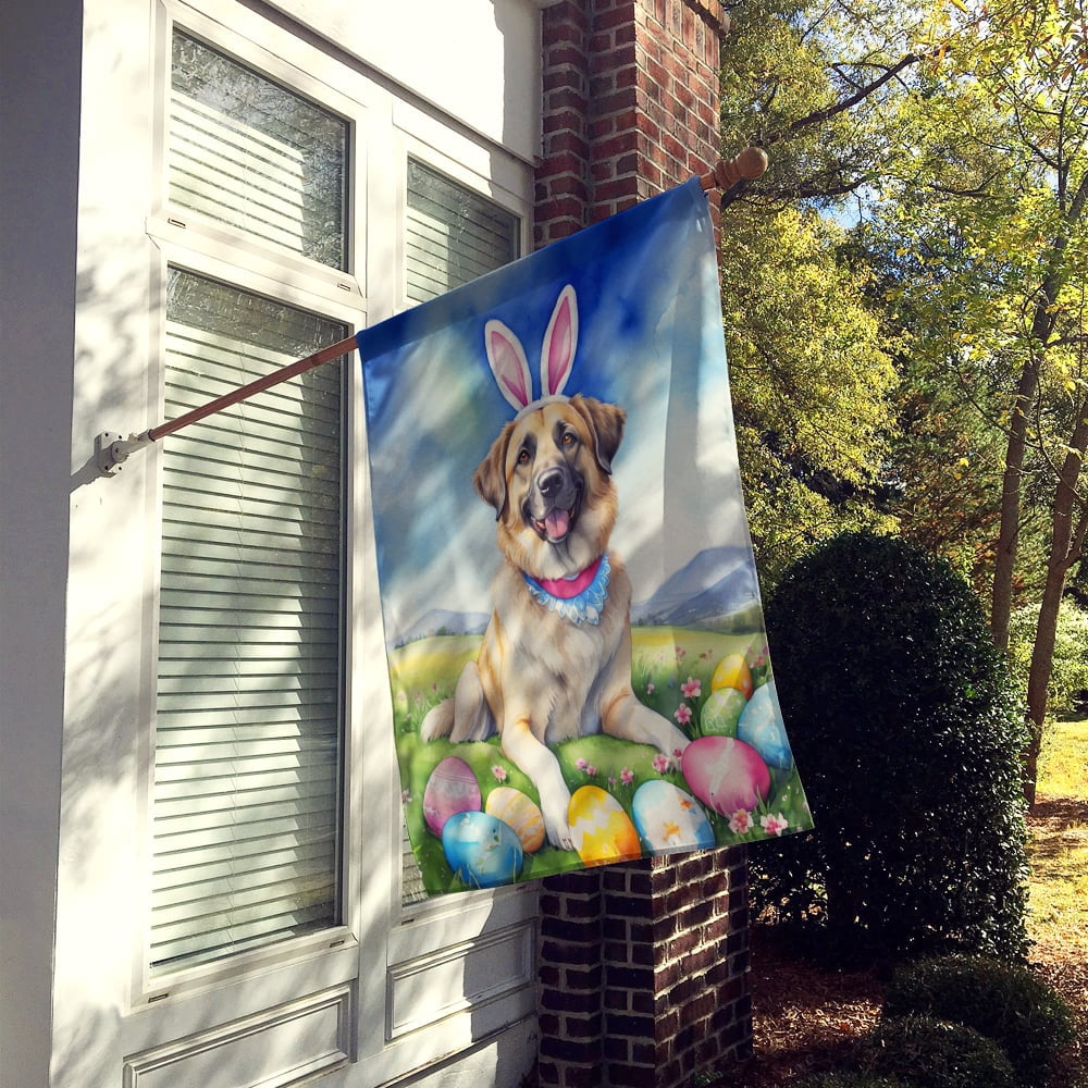 Anatolian Shepherd Dog Easter Egg Hunt House Flag 28 in x 40 in