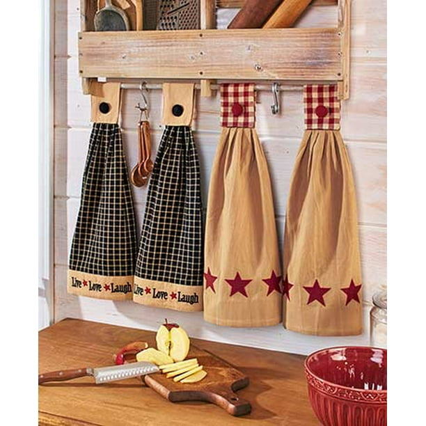 The Lakeside Collection Set Of 2 Hanging Kitchen Towels Walmart Com Walmart Com