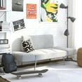 DHP Euro Upholstered Futon with Magazine Storage, Light Grey Linen