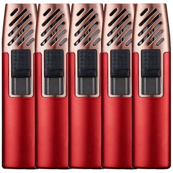 Encendedor de Gas Butano Rellenable TorchyRed 5 Pzas Red Recargable Metal Gas Butano.