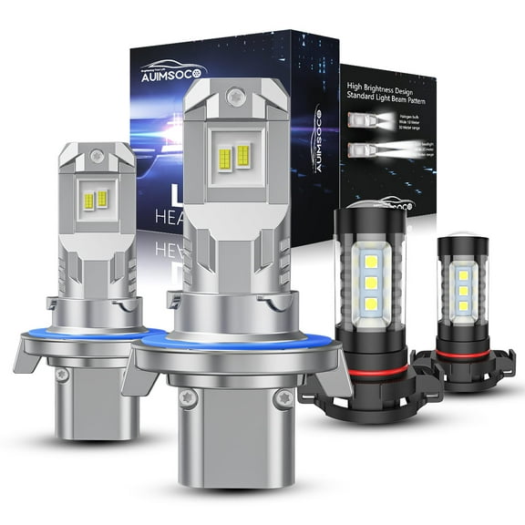 4PCS LED Headlight 9008 2504 For Jeep Patriot 2011-2017 High/Low Beam Fog Lights 6500K White Light