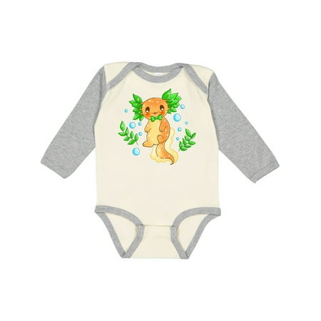 

Inktastic Cute Orange and Green Axolotl Boys or Girls Long Sleeve Baby Bodysuit