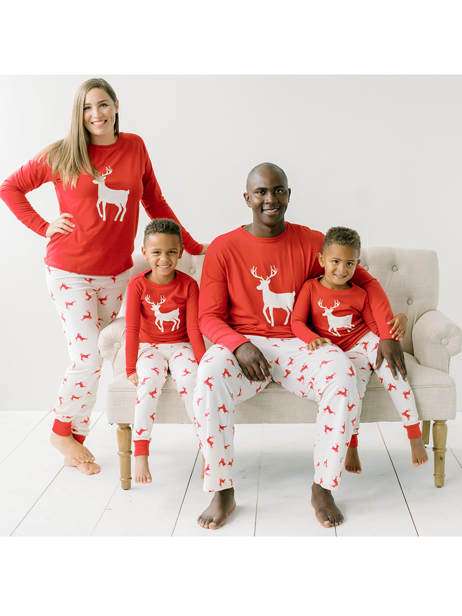 Sleepyheads Holiday Red Family Matching Nordic Deer Pajama PJ Sets