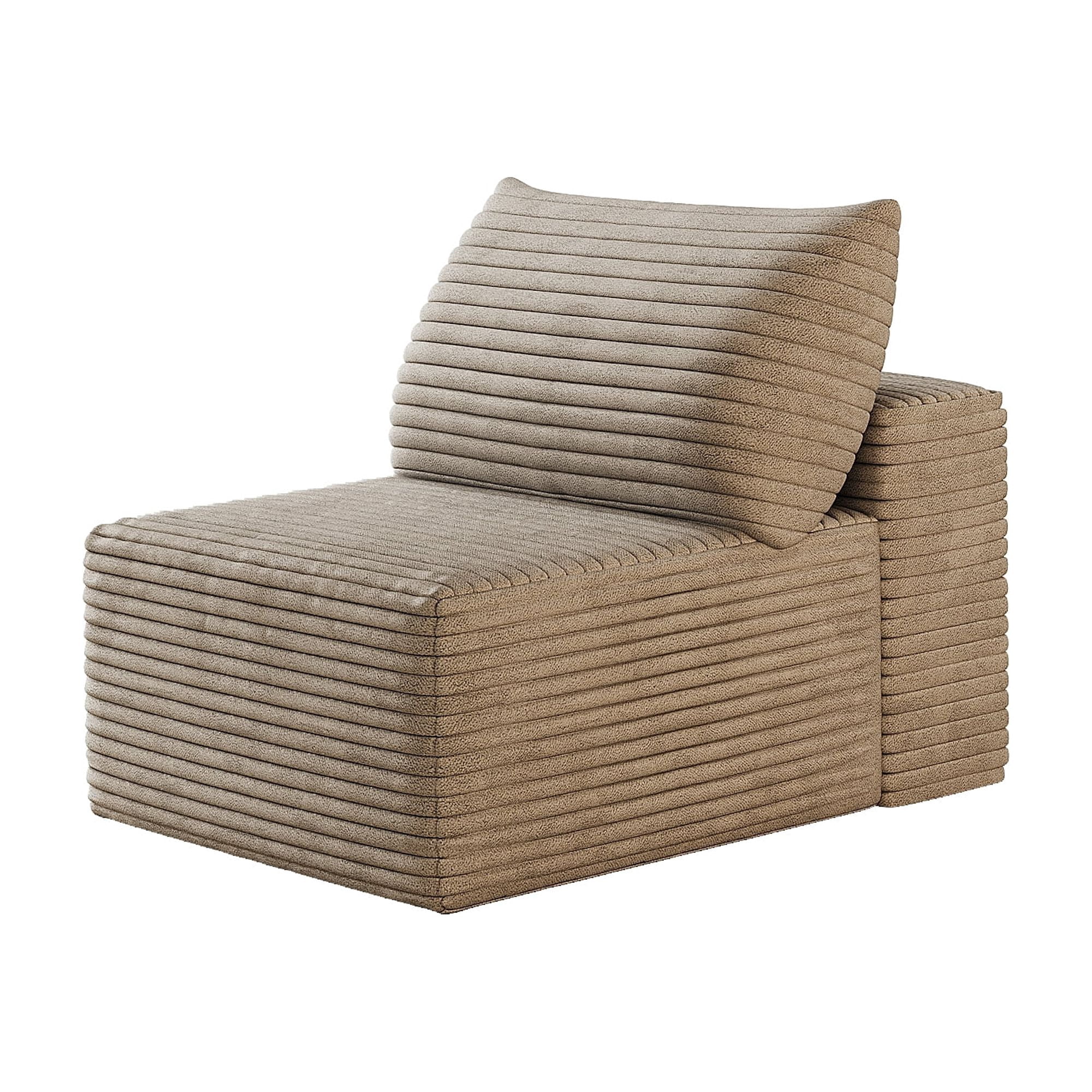1 Seater Camel Sofa, Single Seater Upholstered Accent Chair, Modern Single Sofa Couch for Living Room Bedroom