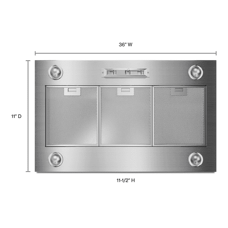 Whirlpool - 36" Externally Vented Range Hood - Stainless steel