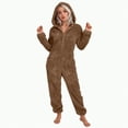 thumbnail image 6 of Towmus Womens Sherpa Jumpsuit Fuzzy Pajamas Long Sleeve Adult Onesie Pajamas for Women Zipper Hooded Plush Sleepwear Loungewear with Pockets, 6 of 8