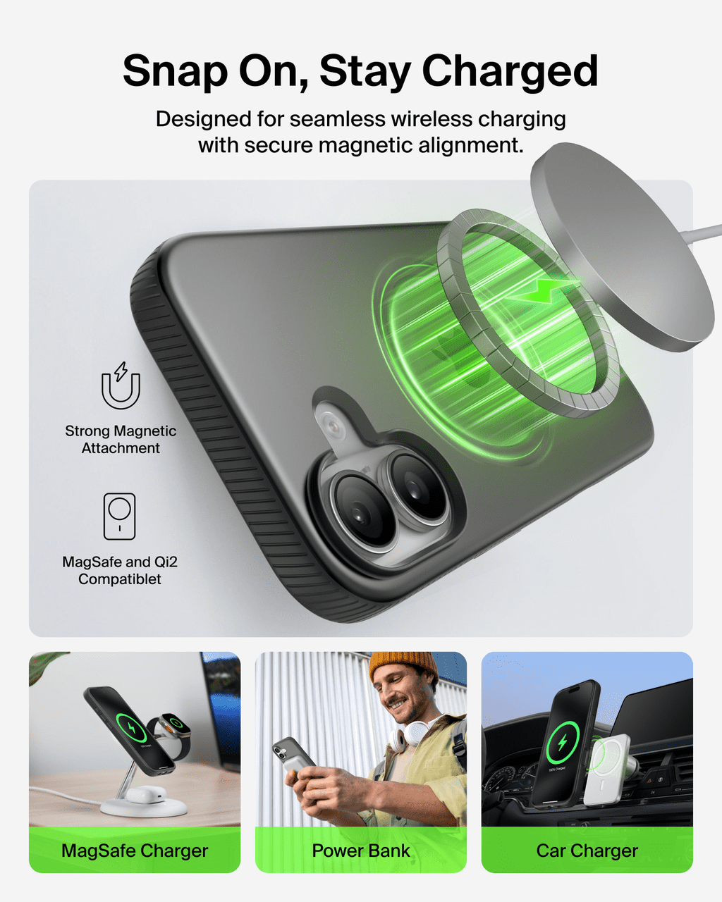 Belkin for iPhone 17 Case, Grip, MagSafe Compatible w/Anti-Scratch & Anti-Yellowing Coating, Touch Sensitive Camera Control - Military Grade, Anti-Slip, Magnetic, Shockproof, Protective
