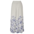 thumbnail image 6 of RYKJLWY Tiered Maxi Skirt Women Floral Print Skirt High Waist Party Beach Pocket Long Maxi Skirt Tiered Skirt Tiered Maxi Skirt (White,XL), 6 of 6