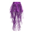 thumbnail image 5 of XIAOCHA Women's Sequin Mesh Wrap Skirt Satin Bow High Waist Skirt Festival Rave Party Skirts Purple One Size, 5 of 6