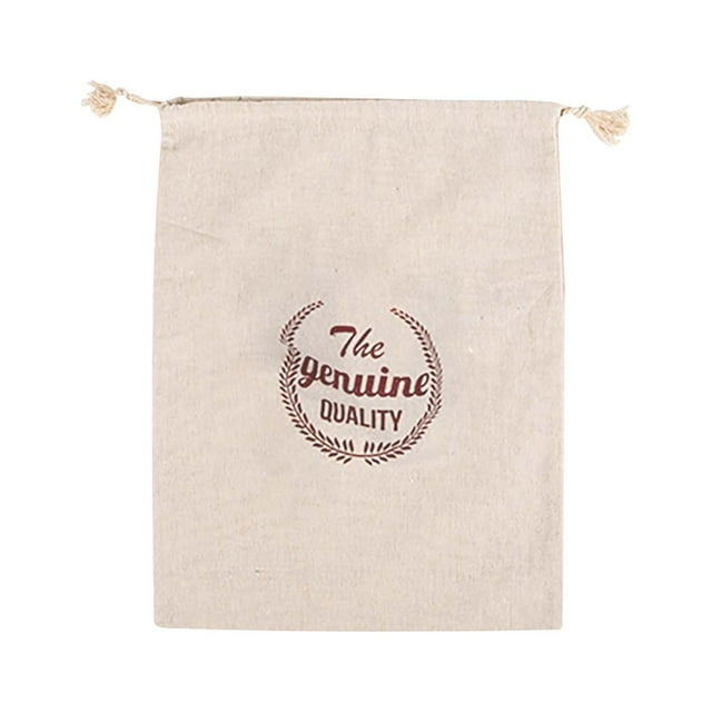 Vaidha 1PC Linen Bread Bag Reusable Bread Drawstring Bag Cotton Bread Bag